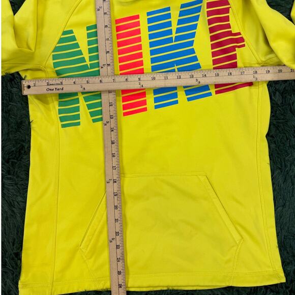 Yellow Nike Jogging Athletic Sweatshirt Hoodie Sz Medium w/ thumbholes - Picture 8 of 8